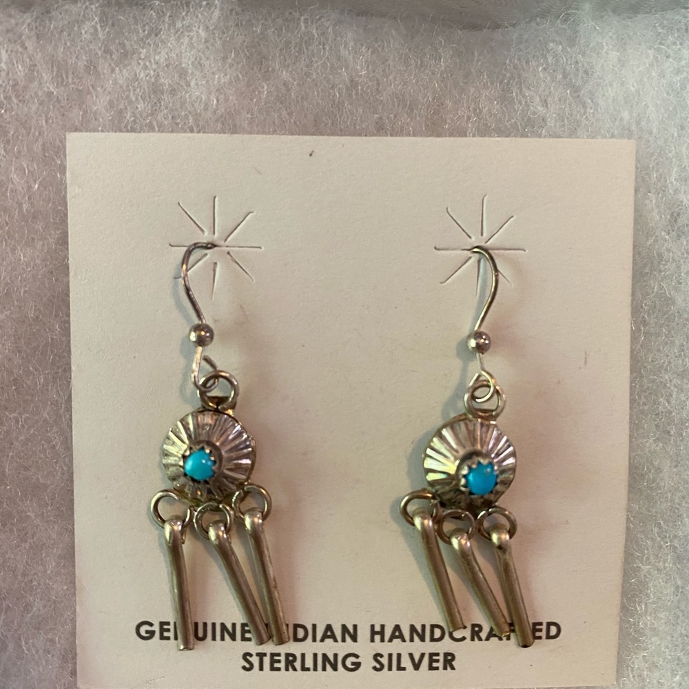 Stilling- silver turquoise Navajo earrings  NWT